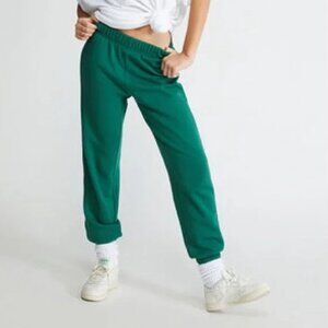 Lazypants Classic Sweatpants Forest Green Elastic Waist Jogger Ankle Medium